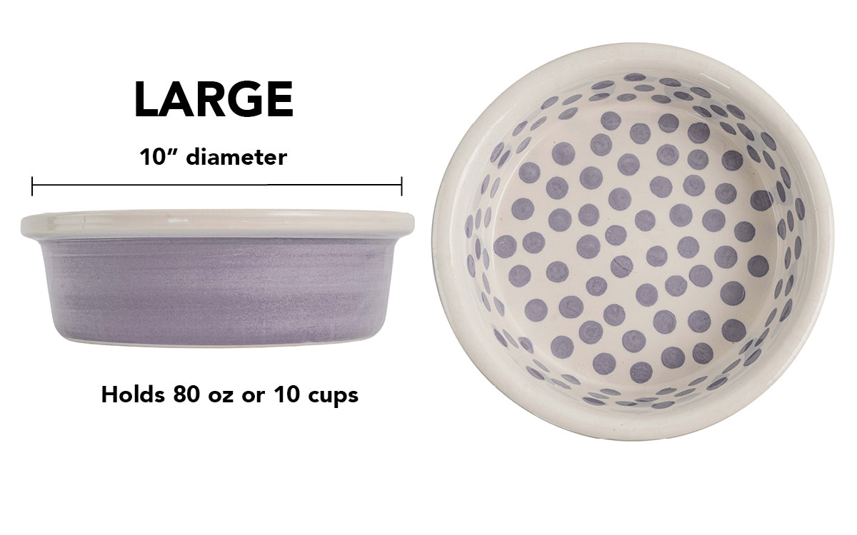 Happy Spots Collection - Handmade Ceramic Pet Bowl with Happy Spots in Color of Choice