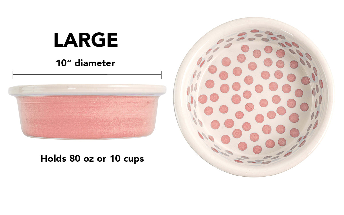 Happy Spots Collection - Handmade Ceramic Pet Bowl with Happy Spots in Color of Choice