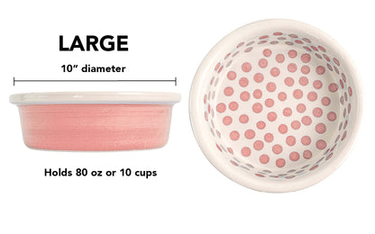 Happy Spots Collection - Handmade Ceramic Pet Bowl with Happy Spots in Color of Choice