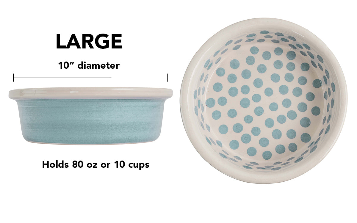 Happy Spots Collection - Handmade Ceramic Pet Bowl with Happy Spots in Color of Choice