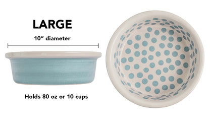 Happy Spots Collection - Handmade Ceramic Pet Bowl with Happy Spots in Color of Choice