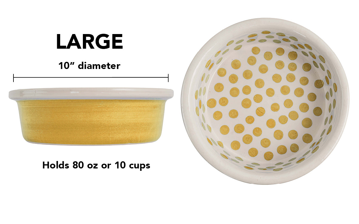Happy Spots Collection - Handmade Ceramic Pet Bowl with Happy Spots in Color of Choice