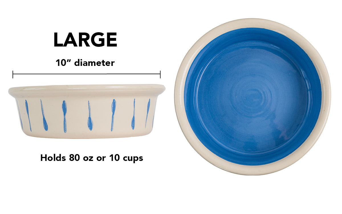 Retro Drip Collection - Handmade Ceramic Pet Bowl with Retro Design