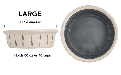 Retro Drip Collection - Handmade Ceramic Pet Bowl with Retro Design