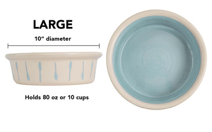 Retro Drip Collection - Handmade Ceramic Pet Bowl with Retro Design