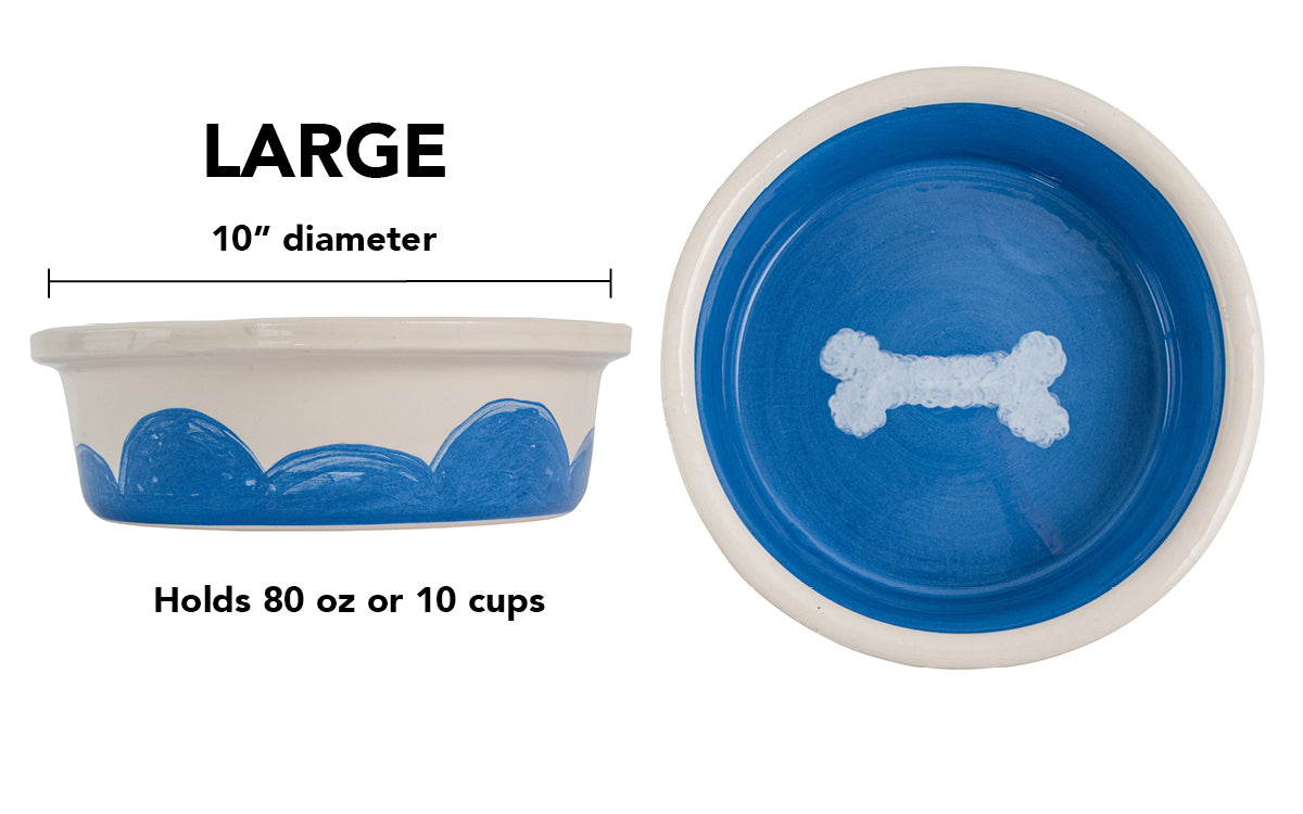 Sky Biscuit Collection - Handmade Ceramic Pet Bowl with Cloudlike Bone Design