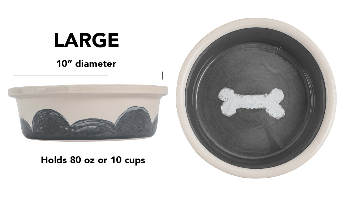 Sky Biscuit Collection - Handmade Ceramic Pet Bowl with Cloudlike Bone Design