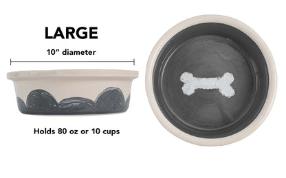 Sky Biscuit Collection - Handmade Ceramic Pet Bowl with Cloudlike Bone Design
