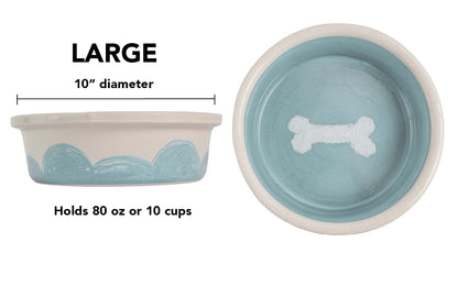Sky Biscuit Collection - Handmade Ceramic Pet Bowl with Cloudlike Bone Design