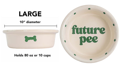 Future Pee Collection - Handmade Ceramic Pet Bowl with Funny Design