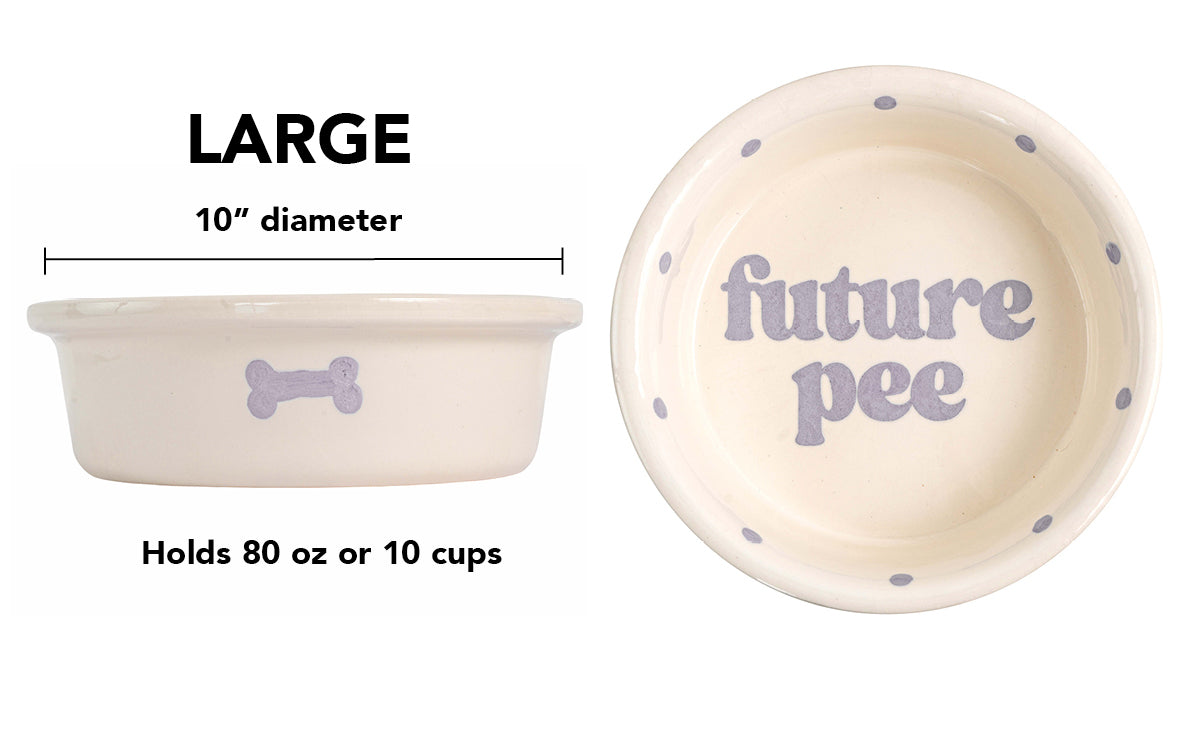Future Pee Collection - Handmade Ceramic Pet Bowl with Funny Design