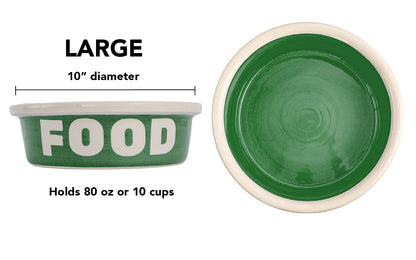 Block Letter Collection (Food) - Handmade Ceramic Pet Bowl with Block Letters