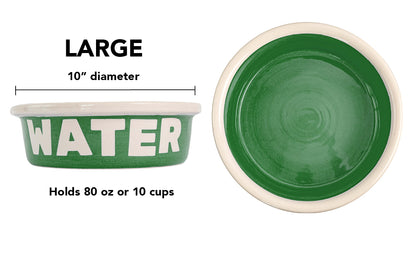 Block Letter Collection (Water) - Handmade Ceramic Pet Bowl with Block Letters