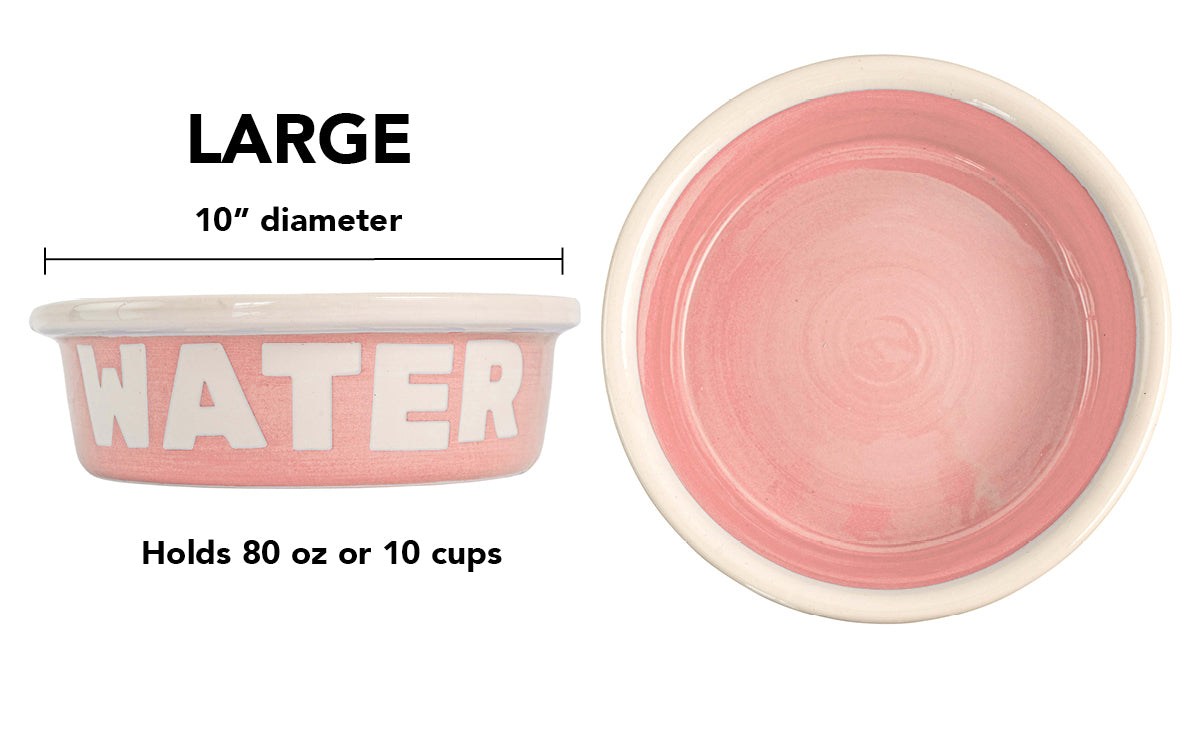 Block Letter Collection (Water) - Handmade Ceramic Pet Bowl with Block Letters