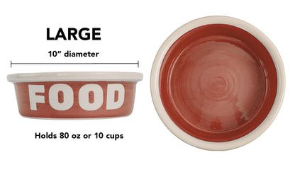 Block Letter Collection (Food) - Handmade Ceramic Pet Bowl with Block Letters