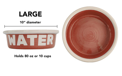 Block Letter Collection (Water) - Handmade Ceramic Pet Bowl with Block Letters