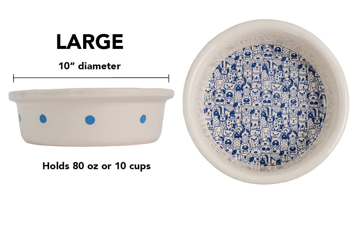 The Gangs All Here Collection - Handmade Ceramic Pet Bowl with Cool Dog Design