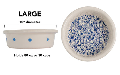 The Gangs All Here Collection - Handmade Ceramic Pet Bowl with Cool Dog Design