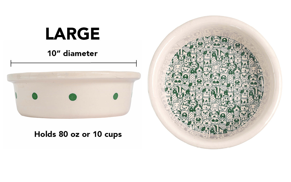 The Gangs All Here Collection - Handmade Ceramic Pet Bowl with Cool Dog Design