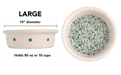 The Gangs All Here Collection - Handmade Ceramic Pet Bowl with Cool Dog Design