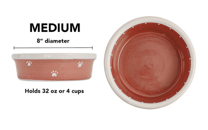 Mini Paws Collection - Handmade Ceramic Pet Bowl with Mini Paw Prints in Custom Colors