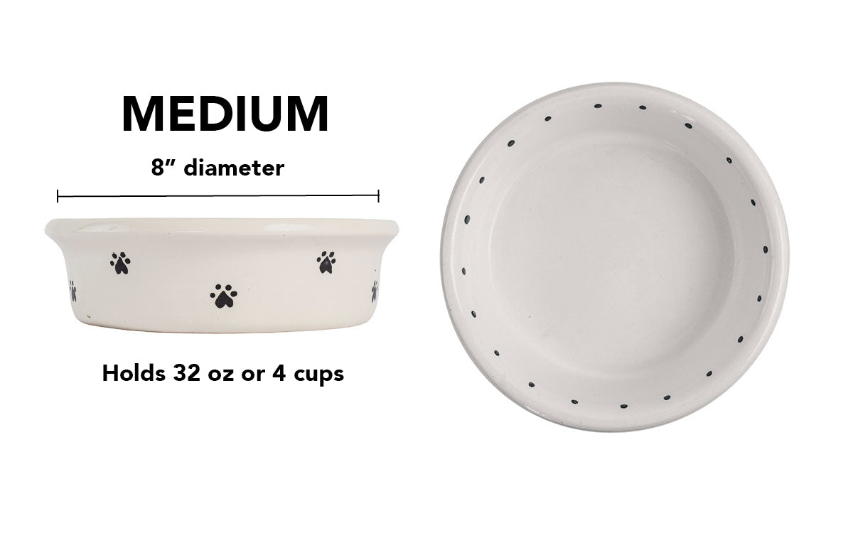 Mini Paws Collection - Handmade Ceramic Pet Bowl with Mini Paw Prints in Custom Colors