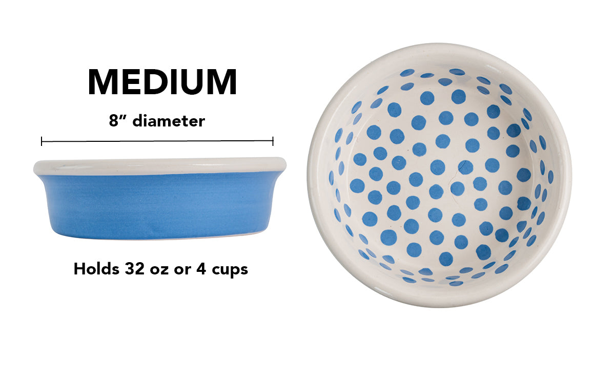 Happy Spots Collection - Handmade Ceramic Pet Bowl with Happy Spots in Color of Choice