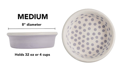 Happy Spots Collection - Handmade Ceramic Pet Bowl with Happy Spots in Color of Choice