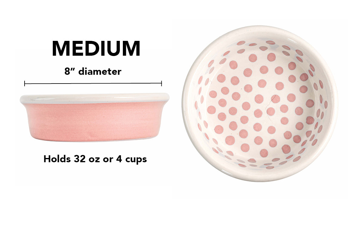 Happy Spots Collection - Handmade Ceramic Pet Bowl with Happy Spots in Color of Choice