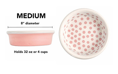 Happy Spots Collection - Handmade Ceramic Pet Bowl with Happy Spots in Color of Choice