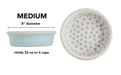 Happy Spots Collection - Handmade Ceramic Pet Bowl with Happy Spots in Color of Choice