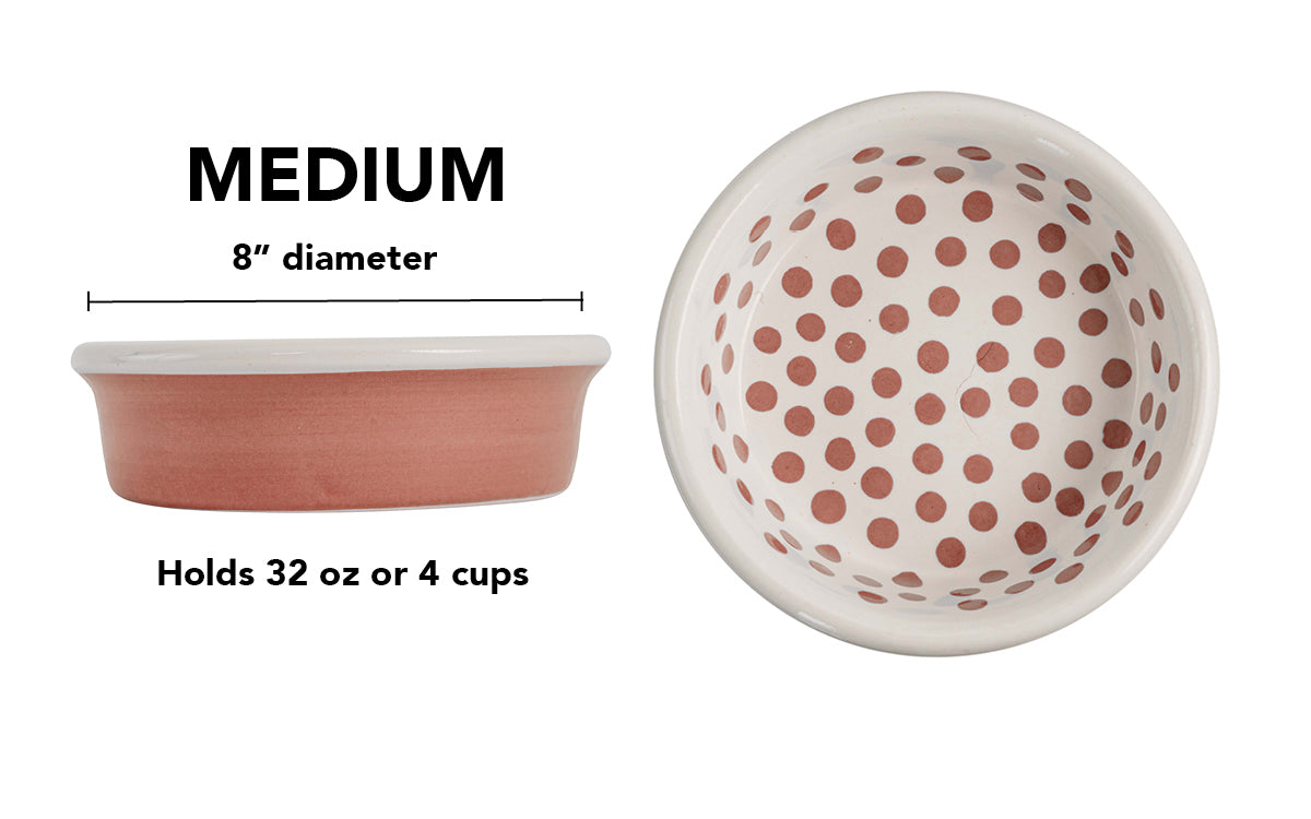 Happy Spots Collection - Handmade Ceramic Pet Bowl with Happy Spots in Color of Choice