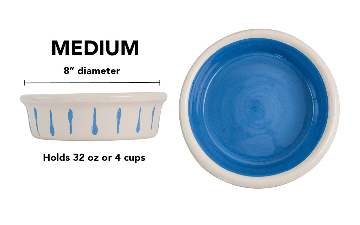 Retro Drip Collection - Handmade Ceramic Pet Bowl with Retro Design