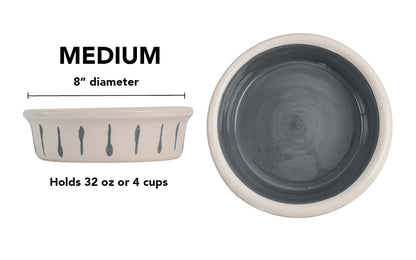 Retro Drip Collection - Handmade Ceramic Pet Bowl with Retro Design