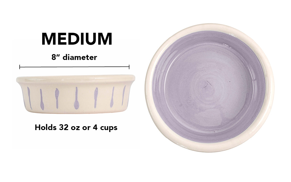 Retro Drip Collection - Handmade Ceramic Pet Bowl with Retro Design