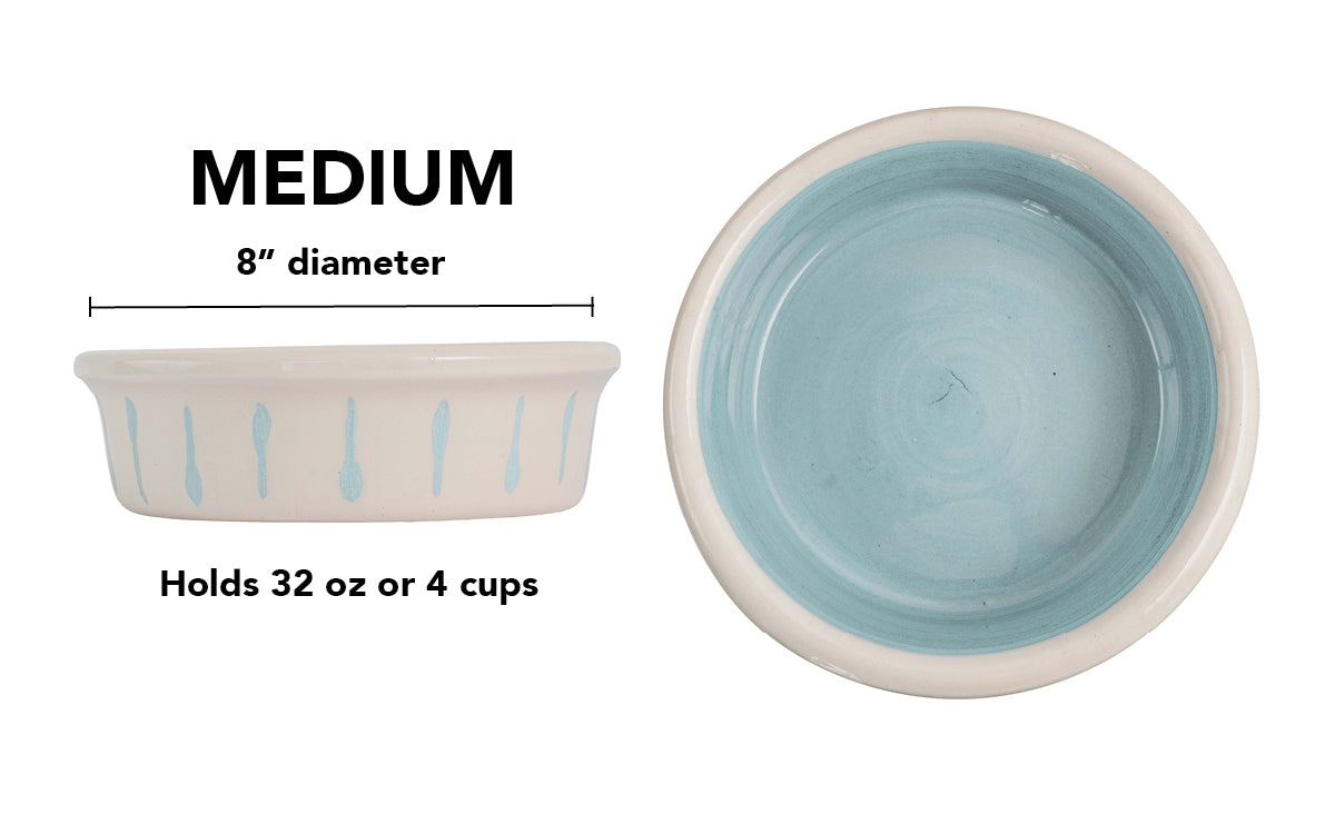 Retro Drip Collection - Handmade Ceramic Pet Bowl with Retro Design