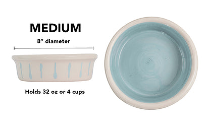 Retro Drip Collection - Handmade Ceramic Pet Bowl with Retro Design