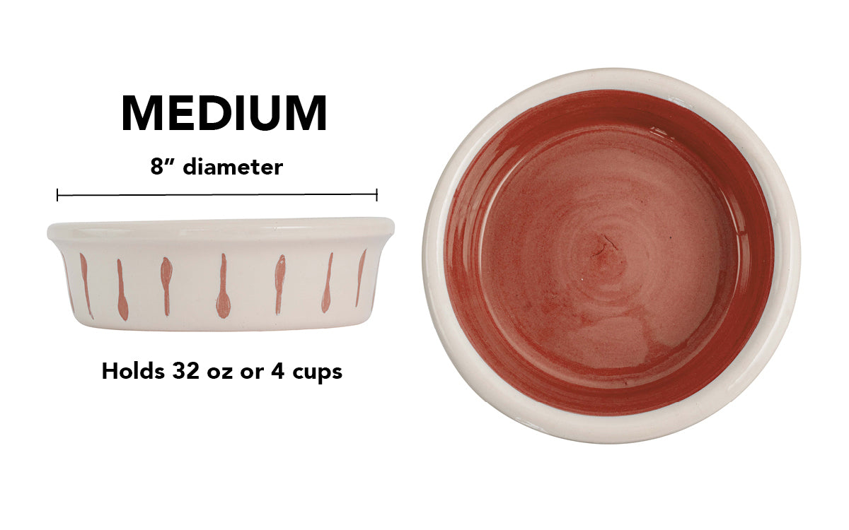 Retro Drip Collection - Handmade Ceramic Pet Bowl with Retro Design