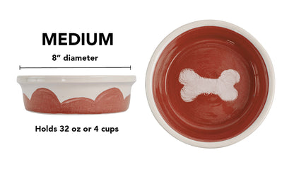 Sky Biscuit Collection - Handmade Ceramic Pet Bowl with Cloudlike Bone Design