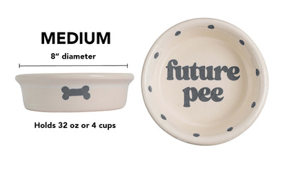 Future Pee Collection - Handmade Ceramic Pet Bowl with Funny Design
