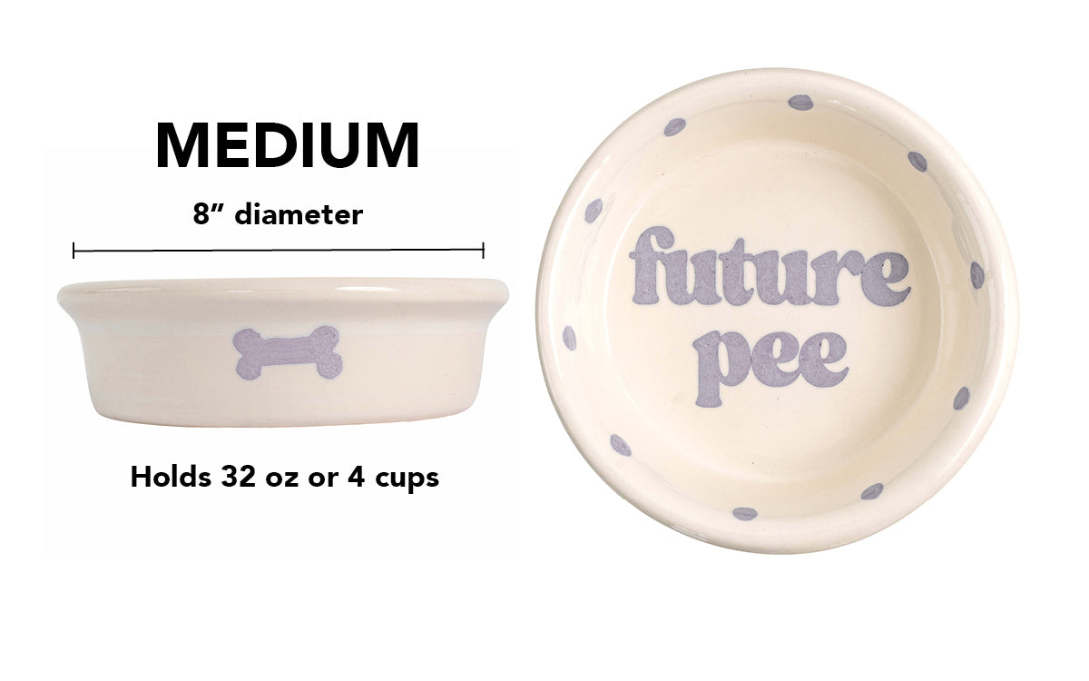 Future Pee Collection - Handmade Ceramic Pet Bowl with Funny Design