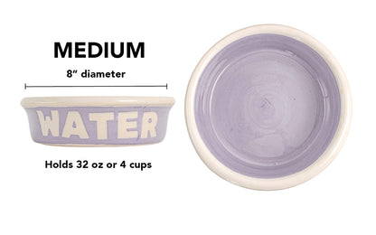 Block Letter Collection (Water) - Handmade Ceramic Pet Bowl with Block Letters
