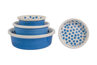 Happy Spots Collection - Handmade Ceramic Pet Bowl with Happy Spots in Color of Choice