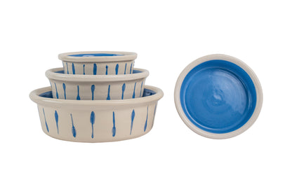 Retro Drip Collection - Handmade Ceramic Pet Bowl with Retro Design