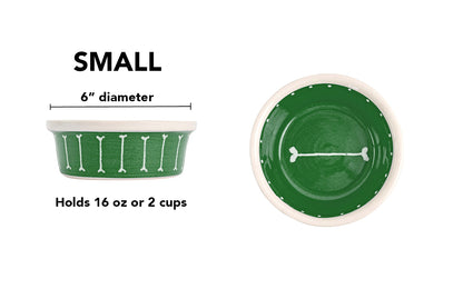 Boneyard Collection - Handmade Ceramic Pet Bowl with Skinny Bone Design in Custom Colors