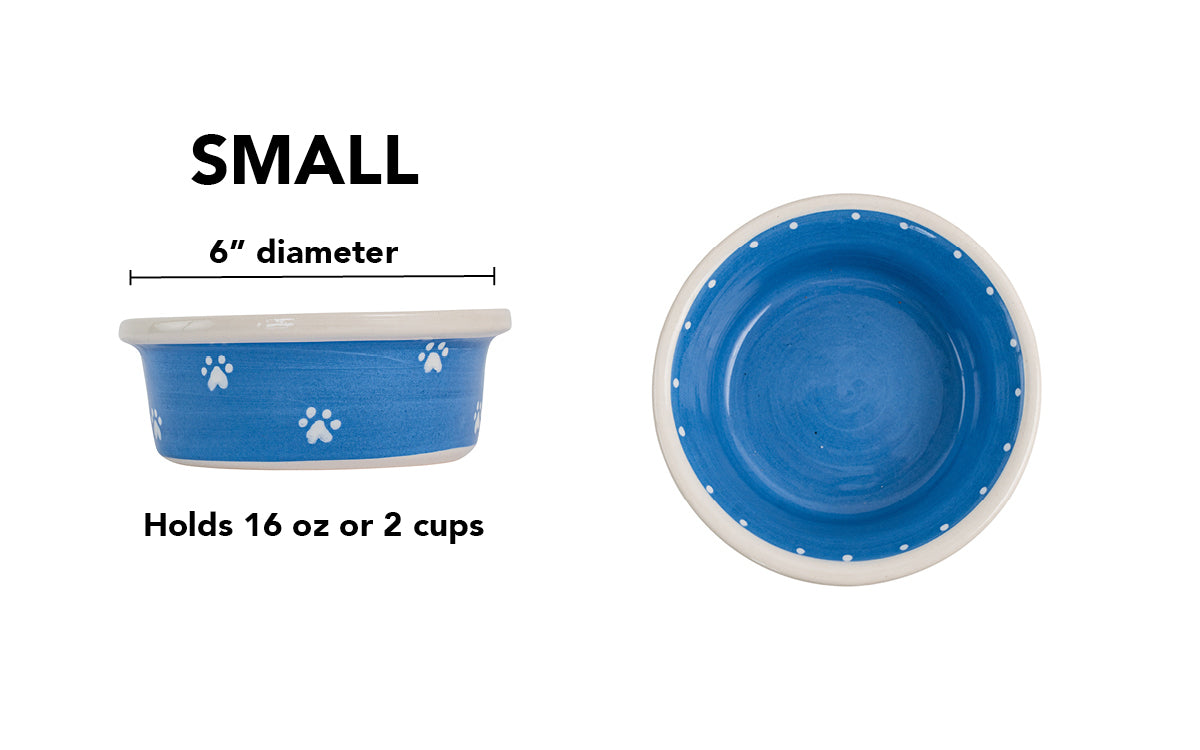 Mini Paws Collection - Handmade Ceramic Pet Bowl with Mini Paw Prints in Custom Colors