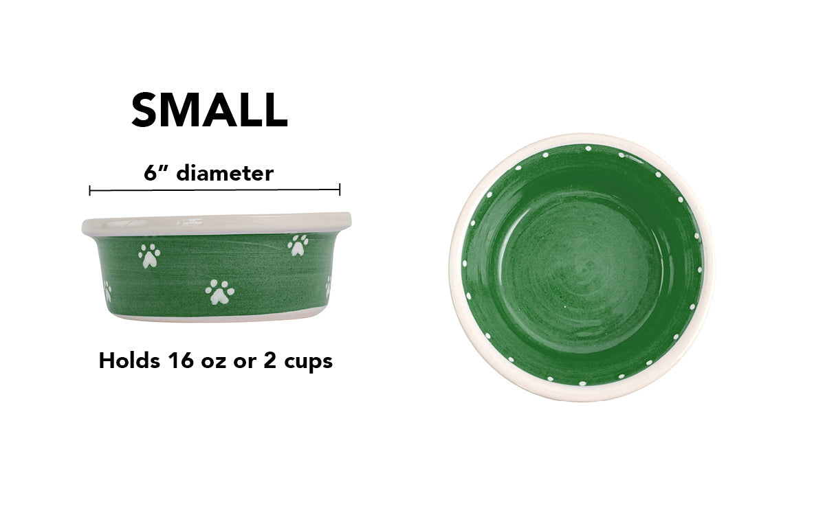Mini Paws Collection - Handmade Ceramic Pet Bowl with Mini Paw Prints in Custom Colors