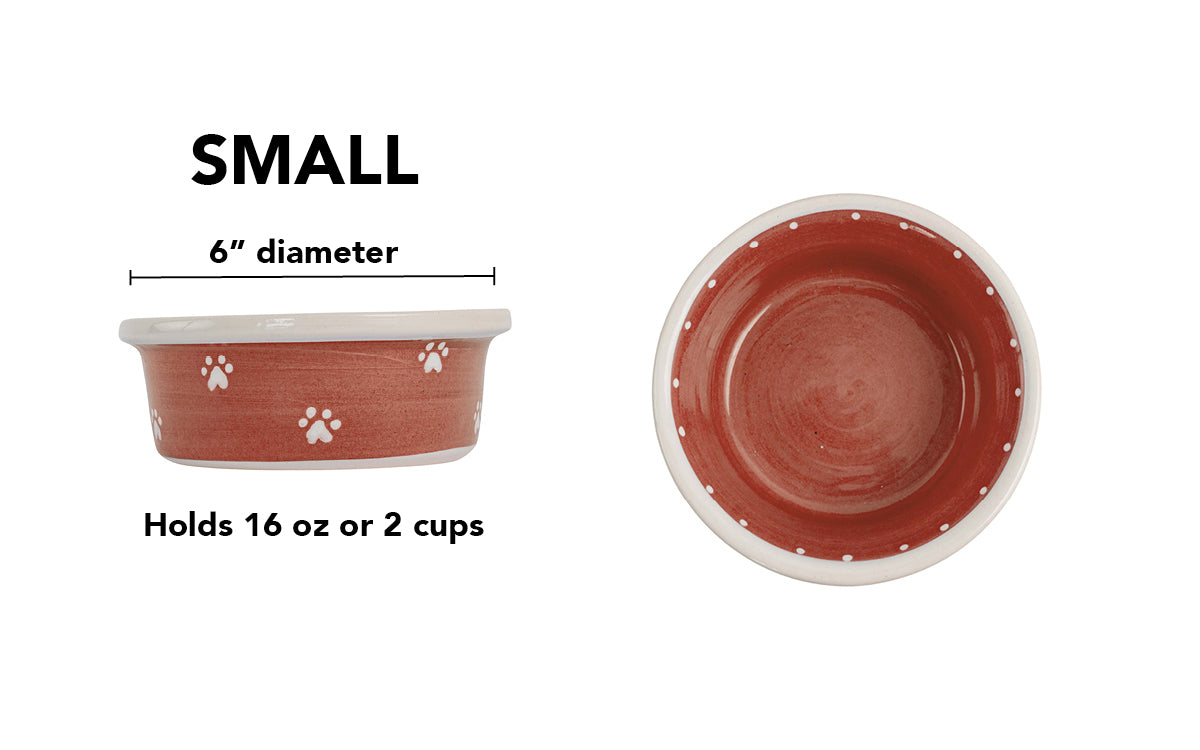 Mini Paws Collection - Handmade Ceramic Pet Bowl with Mini Paw Prints in Custom Colors