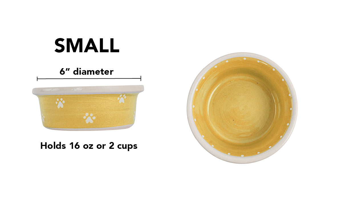 Mini Paws Collection - Handmade Ceramic Pet Bowl with Mini Paw Prints in Custom Colors