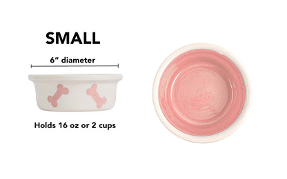 Tail Wag Collection - Handmade Ceramic Pet Bowl with Diagonal Bone Design